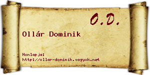 Ollár Dominik névjegykártya